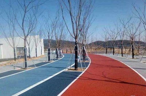 哈爾濱彩色陶瓷顆粒，彩色防滑路面 步道施工